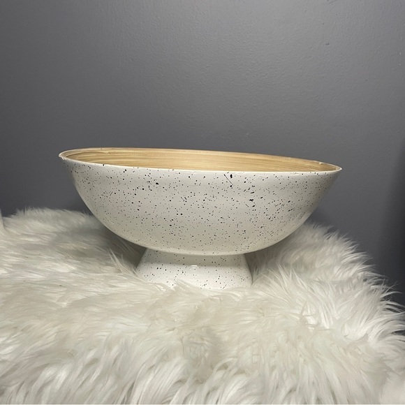 Other - Handcrafted in Vietnam paint splatter bamboo fruit bowl